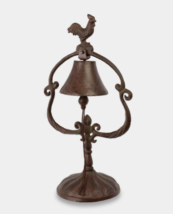 Żeliwny Dzwonek Stojący z Kogutem do Domu lub Ogrodu