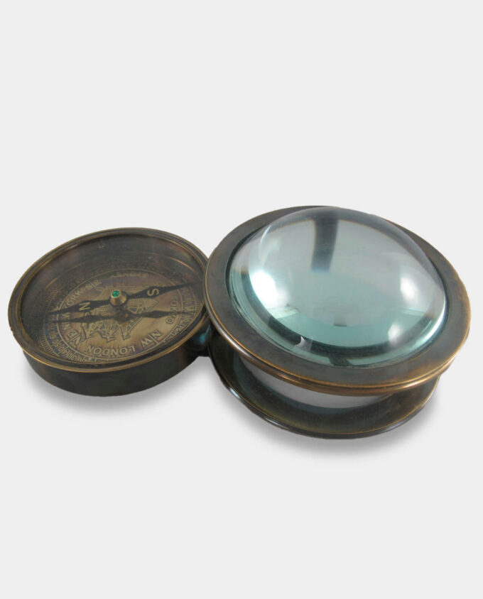 Mosiężny Kompas Soczewkowy w stylu Vintage