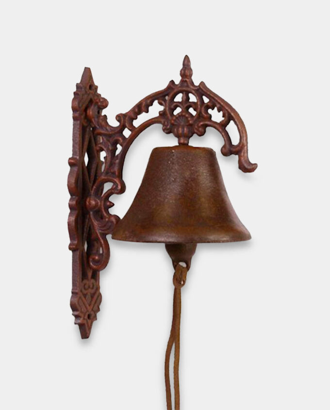 Żeliwny Dzwonek Ścienny Zdobiony do Domu lub Ogrodu
