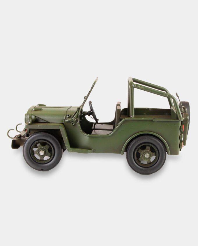 Retro Samochód Wojskowy Jeep Model Metalowy