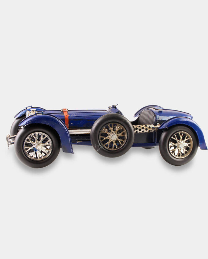 Retro Samochód Bugatti Niebieski Model Metalowy